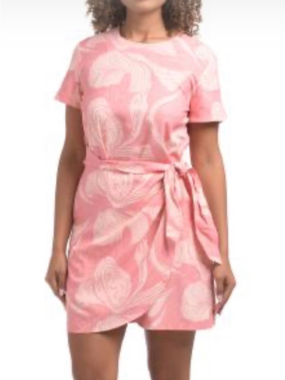 NWT A Putnam Pink Twill Wrap Mini Dress in tea rose sizes S, M, L